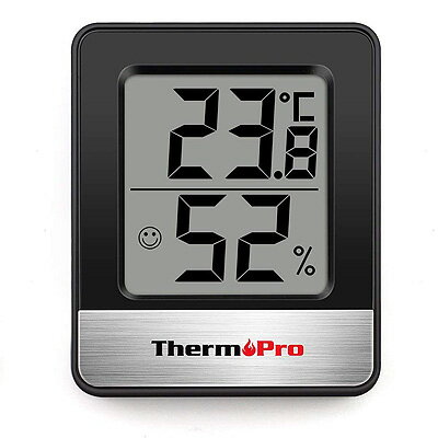 楽天くまたんの店　楽天市場店デジタル湿度計 ThermoPro TP-49 TP49 ＜ブラック＞【メール便のみ送料無料】マグネット付き　置き式付健康管理 熱中・カビ対策 インフルエンザ・風邪対策※電池別売り　英語説明書