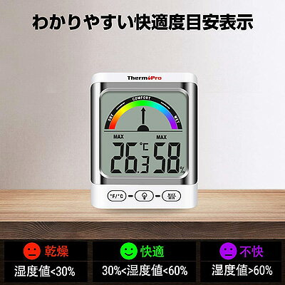 ThermoProデジタル湿度計TP52