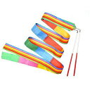 ダンスリボン(2メートル 2m)レインボー・カラフル MIXランダム4本セット ※柄は選べません【定 ...