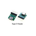 マイクロ USB Type C【メス】コネクター 変換 基板 1個 6pin Micro USB Type-C female プラグ メスソケット コネクター ...