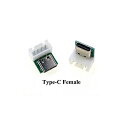 マイクロ USB Type C【メス】コネクター 変換 基板 1個 4pin 4穴 Micro USB Type-C femaleプラグ メスソケット コネクタ...