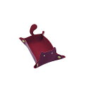 猫型 小物入れ 折りたたみ 式 ダイストレイ ダークレッド (ワインレッド)アクセサリートレイ サイコロトレイ ボルドー ダイス ゲーム トレイ 持ち運び 可能...
