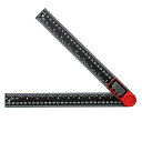デジタル 角度計 ゴニオメーター ABS製 <タイプJ>360度 < 30cm > 0.05度刻み ブラック 定規 ツール 軽量小型 瞬読 【定形外郵便のみ送料...