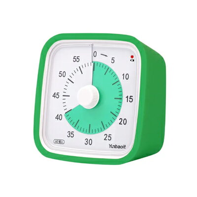 Yunbaoit ビジュアルタイマー VT01 60分 グリーン 時計60 Minute Visual Timer キッチンタイマー 回転式アナログタイマー 電池別売り【定形外郵便のみ送料無料】教室、職場、旅行中、家庭幼稚園 保育園 学童保育にもオススメのサムネイル