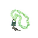 南京錠 アクリル チェーン ネックレス セット プラスチックスケルトン <鍵グリーン 約49cm輪1個3.1cm×1.9cm> 太めチェーン 錠 ネックレス セット【定形外郵便のみ送料無料】推し活 ロックペンダント アクセサリー※鍵の色がチェーンより濃いタイプ