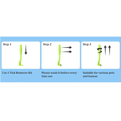 くまたんの店　楽天市場店のティックツイスター マダニリムーバー グリーン 1本（太い） 箱無しダニ 除去 大サイズ 1本入り【定形外郵便のみ送料無料】簡易包装 何回でも使用可能　犬、猫等ペットの散歩、アウトドアの救急セットに。｜アングル2