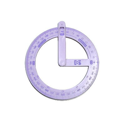 全円分度器 360度 分度器 1度刻み フルサークル型分度器 パープル ＜タイプB＞ ポケット分度計 【定形..