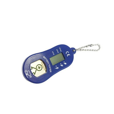 ボタン電池 チェッカー バッテリー テスター ネイビー (ブルー)バッテリー チェッカー 電池残量測定器 残量が一目でわかる 直径約12mmまでのボタン電池 【定形外郵便のみ 送料無料】簡易包装 ※日本語説明書 無し ※ 電池不要 ※ボタン電池は付属しません
