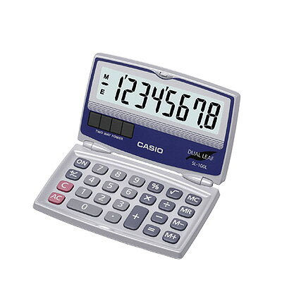Casio SL-100L グレー 折りたたみ コンパクト電卓 電卓 8桁ディスプレイソーラー バッテリーCasio Basic Solar Folding Compact Calculator並行輸入品※代引き・ニッセン後払いできません