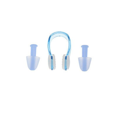 ノーズクリップ+イヤープラグ 同色セット ブルーケース入り【メール便のみ送料無料】青 水泳用 鼻栓と耳栓ケース入り 鼻クリップと耳栓セットプール、水泳学習、アク...