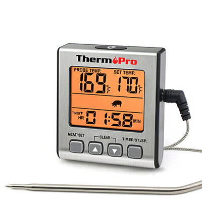 デジタル温度計 TP-16S ThermoPro TP16S （シルバー）※箱なし【定形外郵便のみ送料無料】英語マニュアルマグネット付き　収納型卓上スタンドグリル、オーブン、BBQ、燻製作り※電池別売り※代引き・ニッセン後払いはできません。