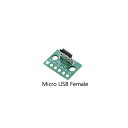 マイクロ USB 2.0 【メス】コネクター 変換 基板6穴 Micro USB femaleプラグ メスソケット コネクター 【メール便のみ送料無料】 修理 ...