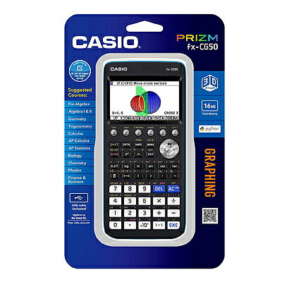 CASIO PRIZM FX-CG50 カラーグラフ 電卓 ブラック×ホワイト カシオ 【送料無料】【訳あり：箱壊れ】CASIO PRIZM FX-CG50 Color Graphing Calculator※電池別売り