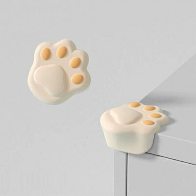 机エッジ シリコン保護カバー 猫の足 【ベージュ 肉球】 1点 シリコーンプロテクター 【定形外郵便のみ送料無料】簡易包装簡単取り付け 机や家具の角に貼り付け コーナーガード 両面テープ付き※1コーナー分となります