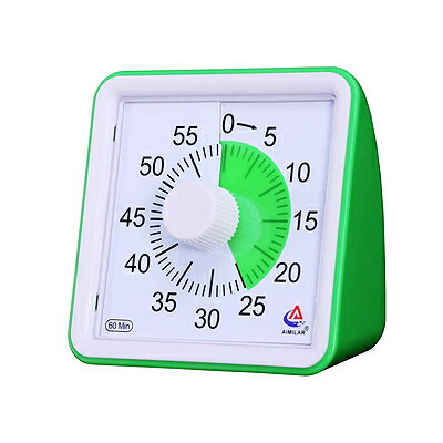 AIMILAR 60 Minute Visual Timer 60分 グリーン【定形外郵便のみ送料無料】キッチンタイマー 赤 回転式アナログタイマー 電池別売り教室、職場、旅行中、家庭幼稚園 保育園 学童保育にもオススメ