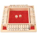 Shut the Box Game シャット ザ ボックス ゲームレッド 2-4人プレイ 4面 木製 10枚 サイコロ2個付き ジャックポットダイス 箱無し ※...