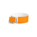 Wristco イベント用リストバンド 500本 使い捨てネオンオレンジ 通し番号入 スタブ (控えタグ付き) 【在庫限り限定品】19mm(3/4インチ)幅 【...
