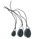ヒーリングストーン ヨニエッグ 黒曜石 black obsidian 卵形 3サイズセット 箱入り 天然石 紐通し穴入り※訳アリ品 骨盤底筋運動 エクササイズ ...