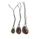 ヒーリングストーン ヨニエッグ レッドアゲート Red Agate 卵形 3サイズセット 天然石 紐通し穴入り※訳アリ品 骨盤底筋運動 エクササイズ リフレクソロジー 【定形外郵便のみ送料無料】ヨガ ストーンマッサージ※返品不可・交換不可商品