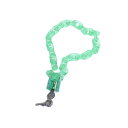 南京錠 アクリル チェーン ネックレス セット プラスチックスケルトン <鍵ライトグリーン 約49cm輪1個3.1cm×1.9cm> 太めチェーン 錠 ネックレス セット【定形外郵便のみ送料無料】ロックペンダント 推し活 アクセサリー