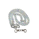 南京錠 アクリル チェーン ネックレス セット 超ロング プラスチッククリア オーロラ <約110cm 輪1個3.1cm×1.9cm> キヘイチェーン 錠 ネッ...