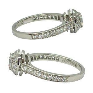 ヴァンクリーフ&アーペル(Van Cleef & Arpels) イコーヌソリティア ダイヤモンド リング リングサイズ:49(実寸:約9号) 約3.3g (刻印詳細:VCA PT950 49 JC******) リング/指輪 【中古】【ABランク】