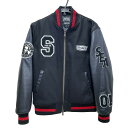 ウィンダンシー × ヒステリックグラマー(WIND AND SEA × HYSTERIC GLAMOUR) WDS-C-HYS-23-AP-Q1-01 WDS Varsity Jacket ヴァーシティージャケット アウター メンズ (カラー:ブラック)【Aランク】【中古】