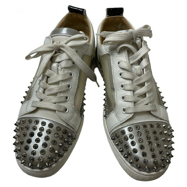 【楽天スーパーSALE】クリスチャン・ルブタン(Christian Louboutin) 3200522 スパイクスタッズ ローカットスニーカー / Sosoxy Junior Spikes スニーカー 41.5（約26.5cm） メンズ (カラー：ホワイト×シルバー系) 【Bランク】【中古】