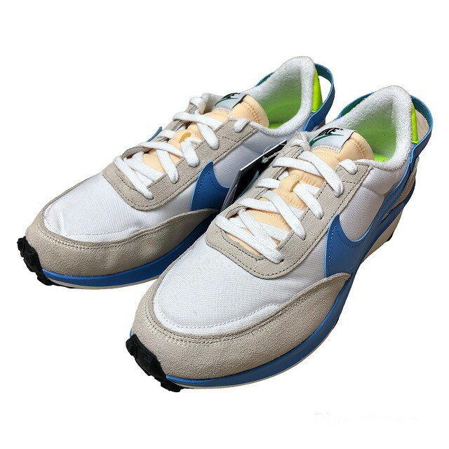 ナイキ(NIKE) DX2943-100 WAFFLE DEBUT ワッフル デビュー スニーカー メンズ US 10（約28cm）(カラー：ホワイト/ライトオールウッドブラウン/ボルト/ユニバーシティブルー) 【Sランク】【中古】