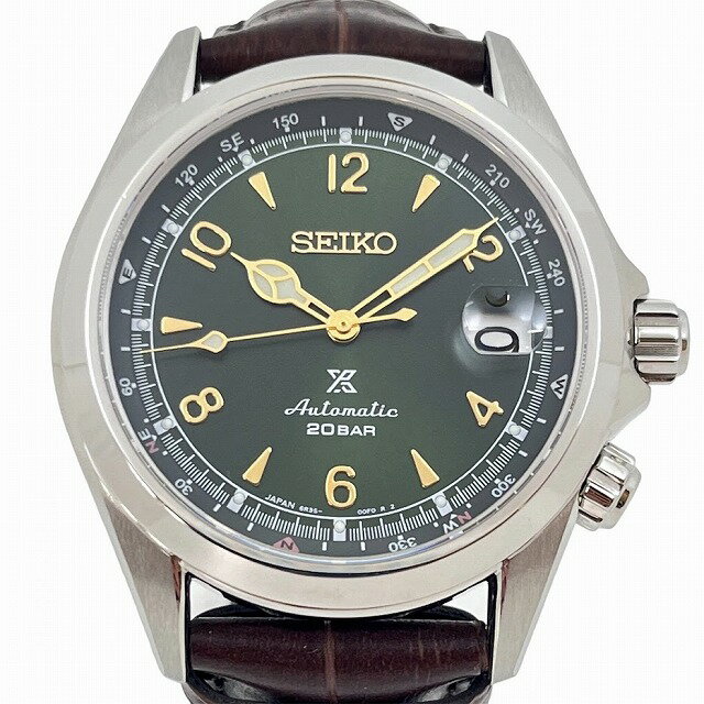 セイコー(SEIKO) SBDC091 プロスペックス アルピニスト 自動巻き ステンレス×牛革 (文字盤：グリーン) 【Aランク】【中古】