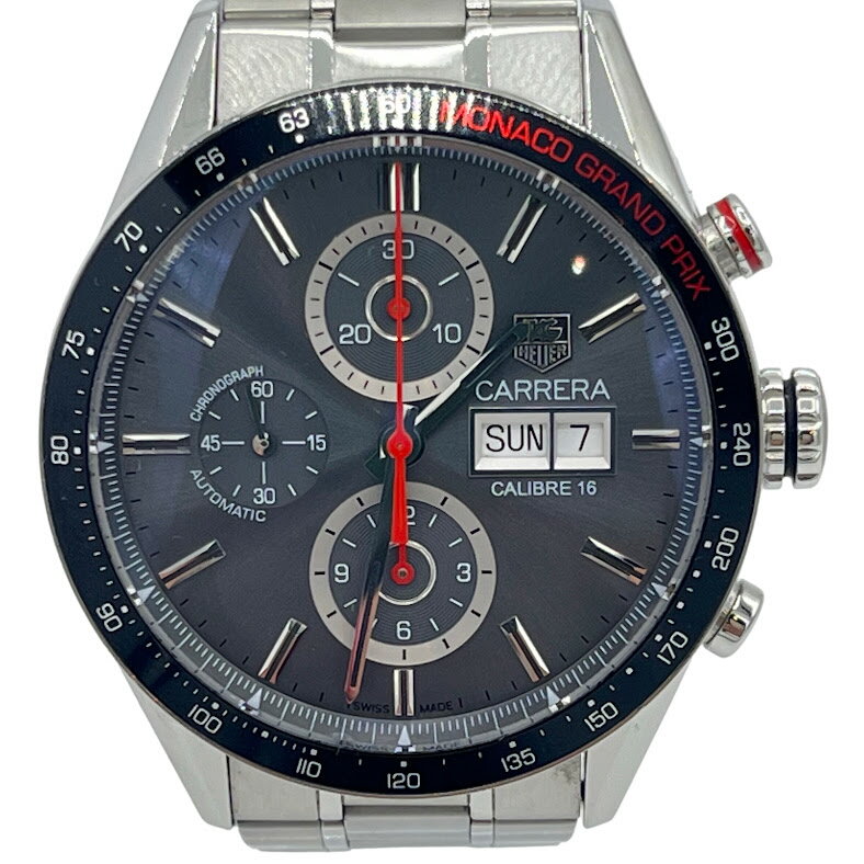 タグホイヤー(TAG Heuer) CV2A1M.BA0796 カレラ CARRERA キャリバー16 クロノグラフ デイデイト モナコグランプリ 4000本限定 自動巻き SS (文字盤：グレー) 【ABランク】【中古】