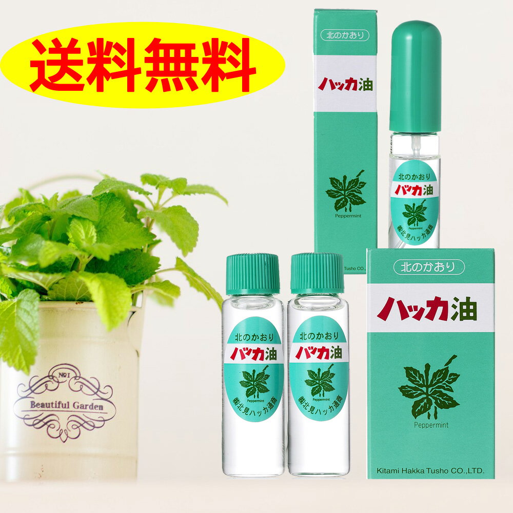 ハッカ油 スプレー 北見 お得セット (本体10ml×1箱、詰替え12ml×2本入×1箱) マスクスプレー 消臭 北見通商 口臭 予防 送料無料 虫よけ ダイエット お風呂 紅茶 夏 海 プール アロマ ミント