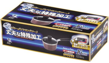 【送料無料!】 ライズ ブルーダイヤモンドコートIH対応ガラス蓋付片手鍋16cm HB-1233汚れやコゲがこびり付きにくく少量の油で調理できる