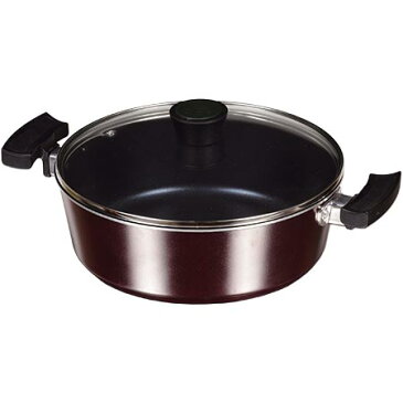 【送料無料!】 ライズ ブルーダイヤモンドコートIH対応ガラス蓋付浅型両手鍋24cm HB-1237汚れやコゲがこびり付きにくく少量の油で調理できる
