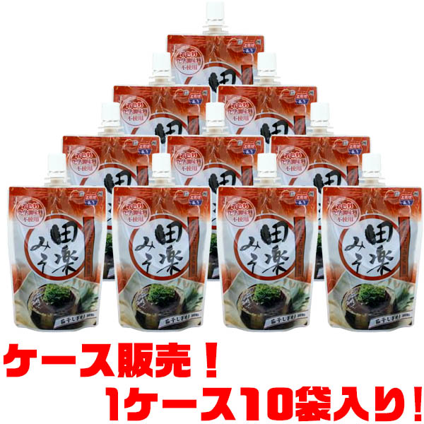 ●熟成させた信州赤みそと三河の豆味噌を合わせ上白糖やミネラルたっぷりの黒砂糖で味付けしました。 ●豆味噌の渋みがほんのり残り、食通向きの本格的な調理みそです。 ■内容量120g ■原材料：米みそ.大豆.米.食塩.酒精〔粗留アルコール(さとうきび）〕・調整水・砂糖・水飴・砂糖混合ぶどう糖果糖液糖・みりん・白ごま・酒精・調味料（アミノ酸）・増粘多糖類 ■賞味期限：製造後120日 【関連ワード】 調理みそ・田楽・化学調味料不使用・みそタレ・味噌煮・信州・田楽・簡単・味噌かつ・こんにゃく メーカー欠品等でお時間がかかる場合は 別途ご案内致します。2，740円（送料・税込）●熟成させた信州赤みそと三河の豆味噌を合わせ上白糖やミネラルたっぷりの黒砂糖で味付けしました。 ●豆味噌の渋みがほんのり残り、食通向きの本格的な調理みそです。 ケース販売だから、お買得！1ケース10袋入り、ズバリ1袋あたり、274円！