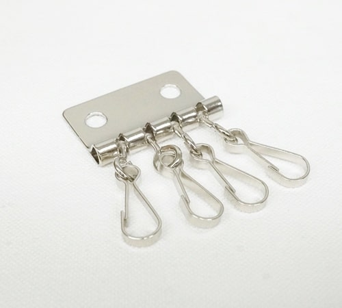 4連キーホルダー 茄子カン付キーホルダー ニッケル (カシメ付)