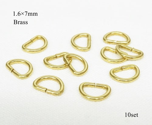 1.6×7mm Dカン ミニサイズ ブラス 真鍮生地 10個入り