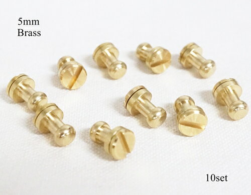 お得！ 頭径5mm ネジ式ギボシ ブラス 真鍮生地 10個セット