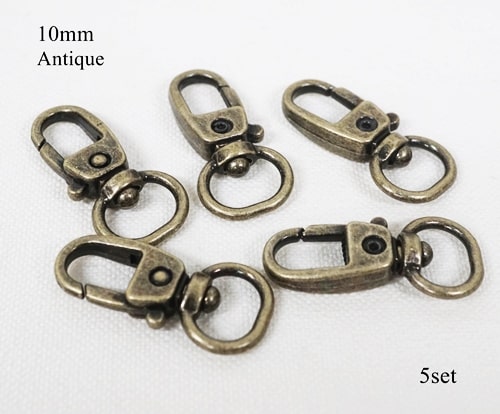 10mm レバー付きフック Sタイプ アンティーク 5個セット