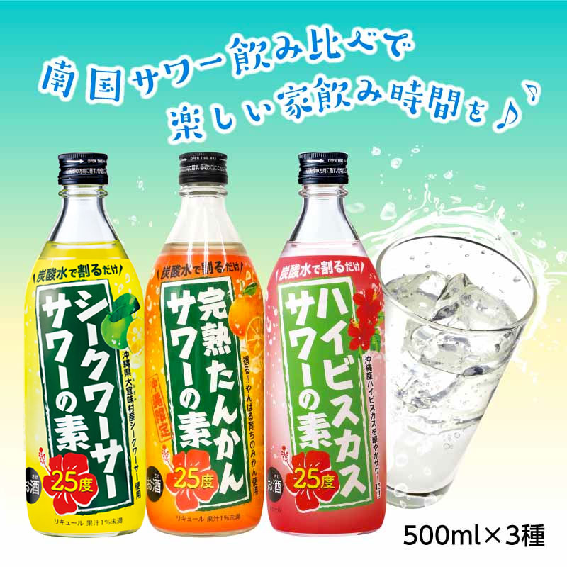 南国サワーの素 飲み比べ3本セット 25度 500ml