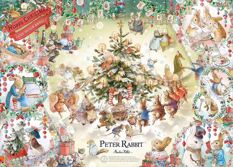 乐天商城 - 500ピースジグソーパズル ホッピークリスマス! ピーターラビットTM エポック社 06-514s (38×53cm)