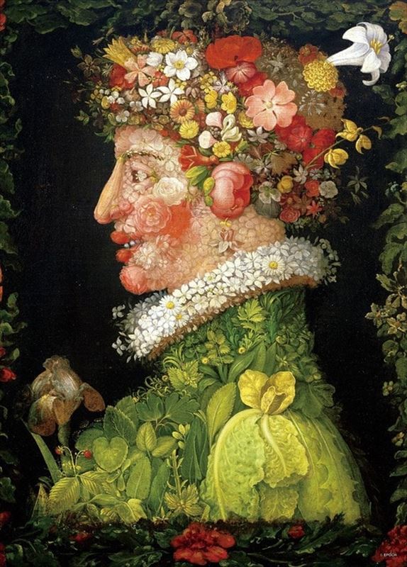 2000スモールピースジグソーパズル 四季-春（ジュゼッペ・アルチンボルト） エポック社 54-101 (38×53cm)のサムネイル