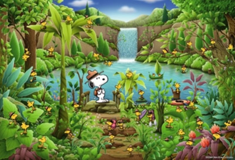108ラージピースジグソーパズル PEANUTS/スヌーピー ウッドストックの森 《廃番商品》 アポロ社 1L-403 (26×38cm)