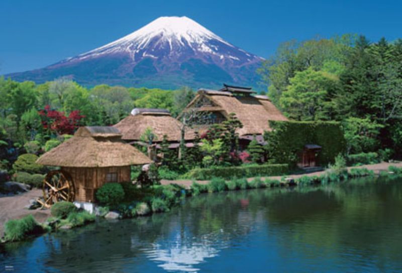 风景 - 1000ピースジグソーパズル 忍野富士 《廃番商品》 ビバリー 71-348 (49×72cm)