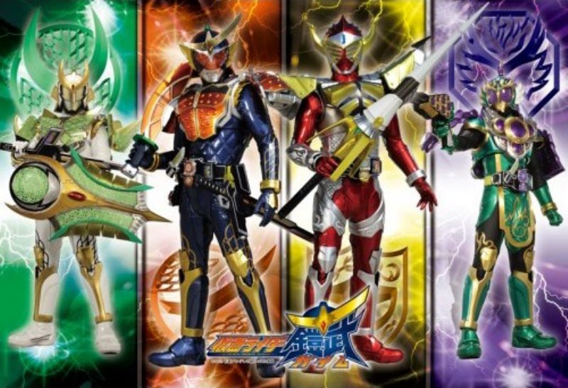 108ラージピースジグソーパズル 仮面ライダー鎧武 ライダー戦国時代の幕開け！ 《廃番商品》 エンスカイ 108-L394 (26×38cm)