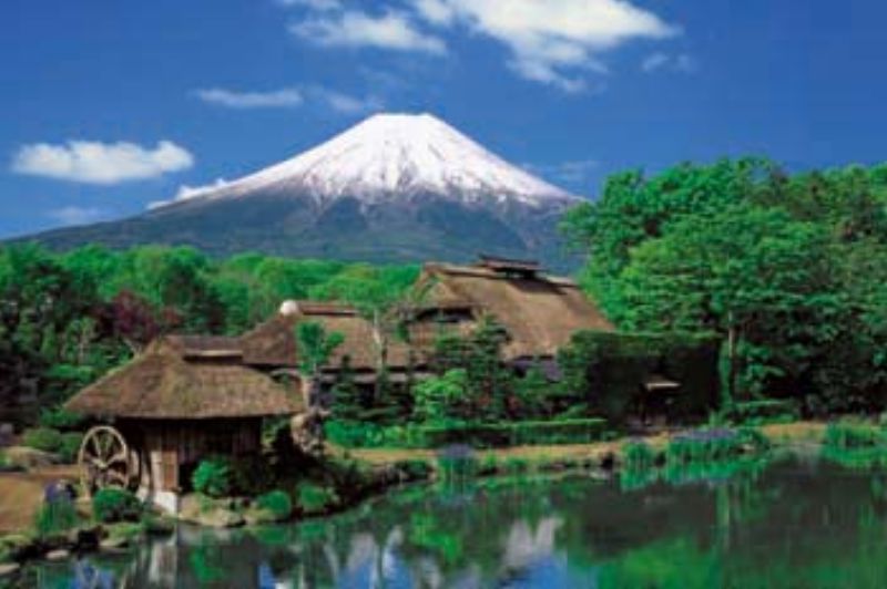 乐天商城 - 1500スモールピースジグソーパズル 忍野の里と霊峰 《廃番商品》 エポック社 15-501 (50×75cm)