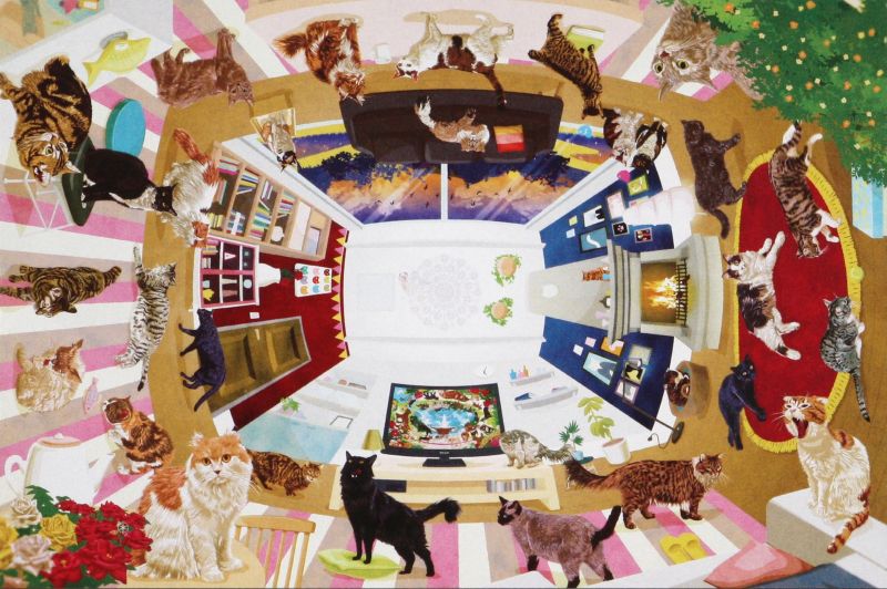 Painting - 1000ピースジグソーパズル スウィートニャンライフ（斎藤州一） 《廃番商品》 エポック社 11-483 (50×75cm)
