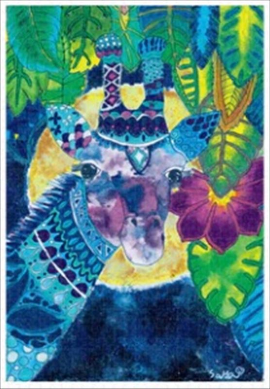 ステンドアート1000ピースジグソーパズル MISS BLUEBERRY（月夜に照らされたキリンちゃん）（Saya） テンヨー TS-1000-623 (51.2×73.7cm)