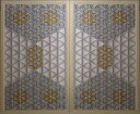 和モダン アートパネル 【金銀麻の葉 2色5号 2連】 和風アート インテリア 伝統工芸 和室 障子 アートボード 組子細工 オンライン出席の背景に好適 目線くぎづけ 玄関 照明 ライト 幾何学模様【送料無料】壁掛け 壁飾り プレゼント kumiko 和の色彩と輝き!