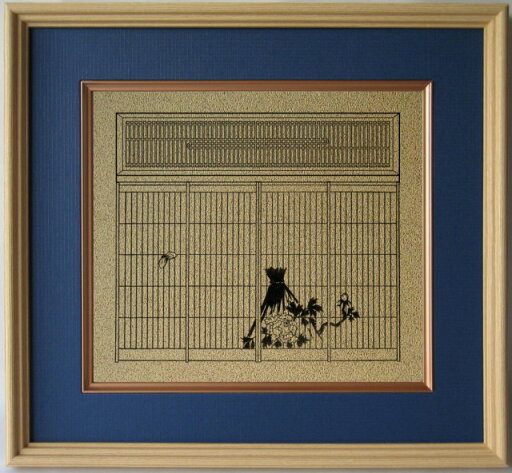 組子細工欄間入り書院障子復刻影絵100選 No.84 牡丹に蝶 組子細工欄間入り書院障子復刻影絵100選 No.84 牡丹に蝶